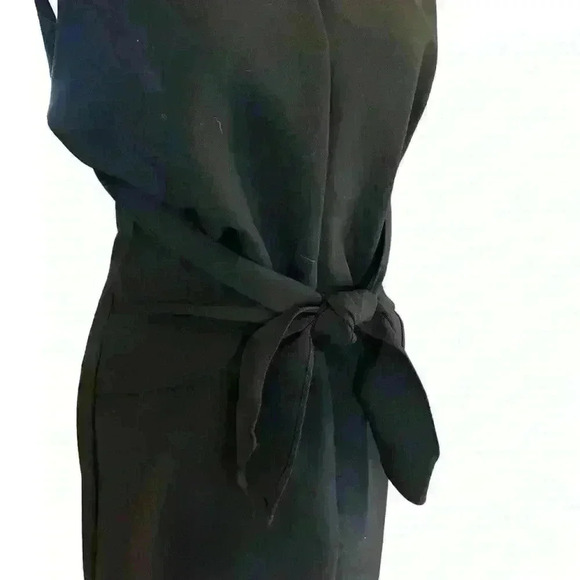 Do+Be Sleeveless Black Dress Scoop Neck. Large Waist Tie. Size M. LBD Career - Picture 2 of 7